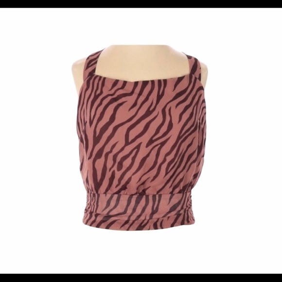 ASTR ANIMAL PRINT STRAPPY BACK SLEEVELESS BLOUSE - Picture 1 of 2